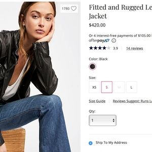 Free People Fitted Leather Jacket - Size Small